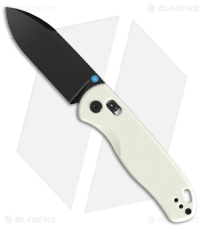 Kizer Drop Bear Clutch Lock Knife White GID G-10 (3" Black PVD)