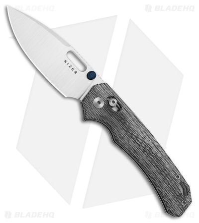 Kizer Outposter Crossbar Lock Knife BLK Norplex UltreX Micarta (3.3" Satin)