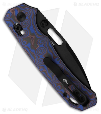 Kizer Outposter Crossbar Lock Knife Black/Blue Vortex Micarta (3.3" PVD)