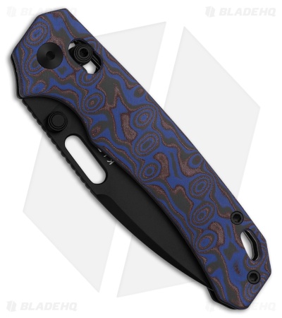 Kizer Outposter Crossbar Lock Knife Black/Blue Vortex Micarta (3.3" PVD)