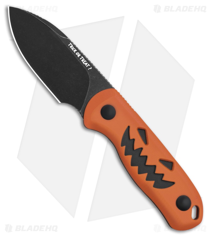 Kizer Drop Bear Drop Point Fixed Blade Knife Orange G-10 Halloween (Black)