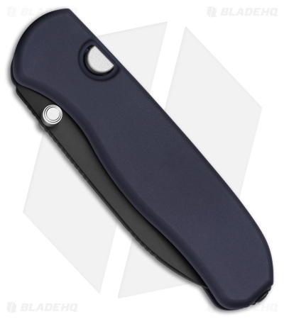 Kizer Drop Bear Zero Button Liner Lock Knife Dark Blue Al (3.1" Matte DLC M390)