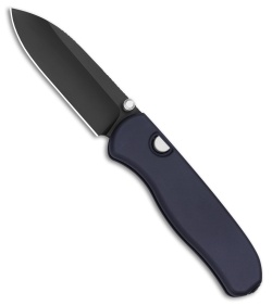 Kizer Drop Bear Zero Button Liner Lock Knife Dark Blue Al (3.1" Matte DLC M390)