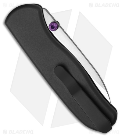 Kizer Drop Bear Zero Button Liner Lock Knife Black Al (3.1" Satin Elmax)