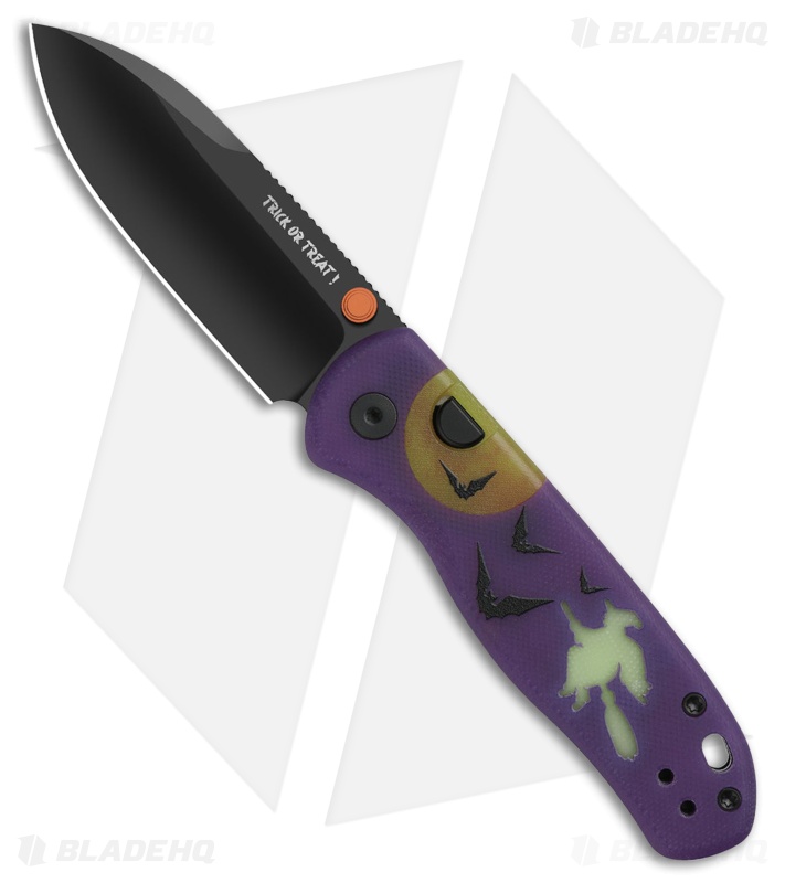 Kizer Azo Drop Bear Button Liner Lock Knife Purple/Green G-10 (3" DLC Elmax)