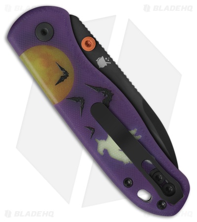 Kizer Azo Drop Bear Button Liner Lock Knife Purple/Green G-10 (3" DLC Elmax)
