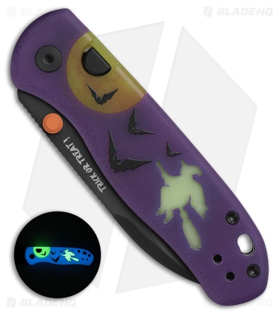 Kizer Azo Drop Bear Button Liner Lock Knife Purple/Green G-10 (3" DLC Elmax)