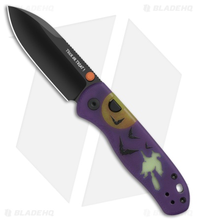 Kizer Azo Drop Bear Button Liner Lock Knife Purple/Green G-10 (3" DLC Elmax)