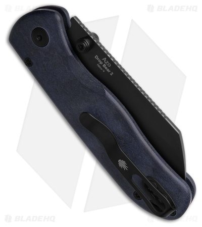 Kizer Azo Drop Bear 2 Button Lock Knife Richlite Blue Canyon (3" Black)