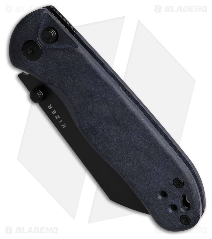 Kizer Azo Drop Bear 2 Button Lock Knife Richlite Blue Canyon (3" Black)