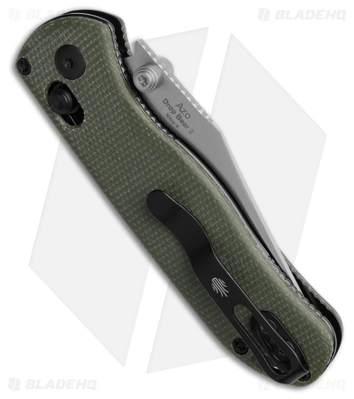 KEEZY Kizer Drop Bear Clutch Lock Knife Black Aluminum - Blade HQ