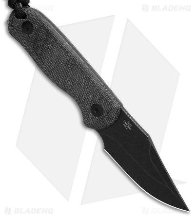 Kizer Drop Bear Clip Point Fixed Blade Knife Black Micarta (2.6" Black)