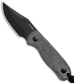 Kizer Drop Bear Clip Point Fixed Blade Knife Black Micarta (2.6" Black)