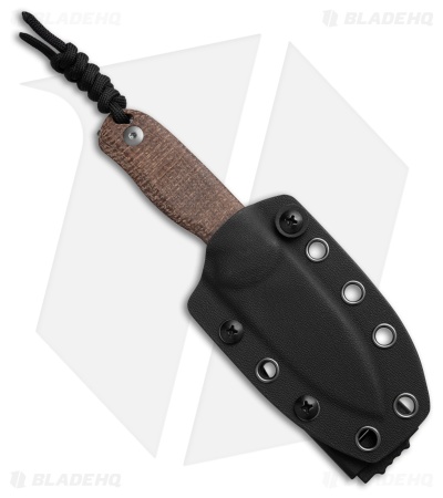 Kizer Drop Bear Drop Point Fixed Blade Knife Burlap Micarta (2.6" Stonewash)