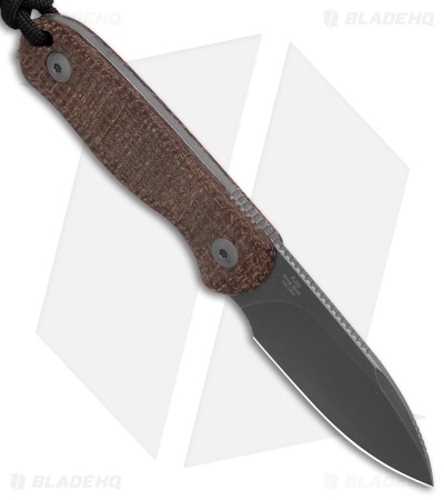 Kizer Drop Bear Drop Point Fixed Blade Knife Burlap Micarta (2.6" Stonewash)