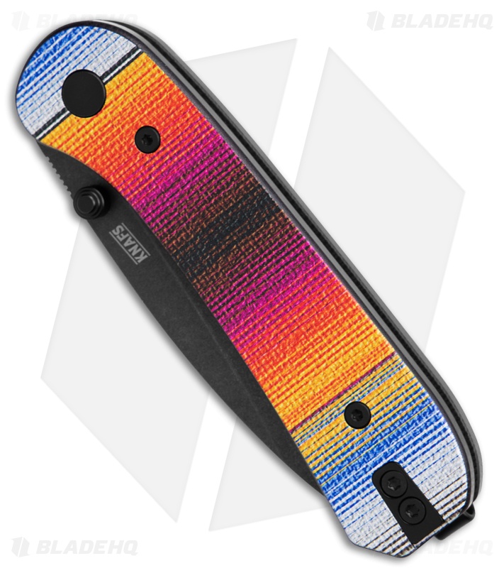 KNAFS Lander 1 Liner Lock Knife Mexican Blanket Printed G-10 (2.75" Black SW)