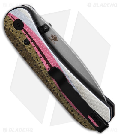 KNAFS Lander 1 Liner Lock Knife Rainbow Trout Printed G-10 (2.75" SW)