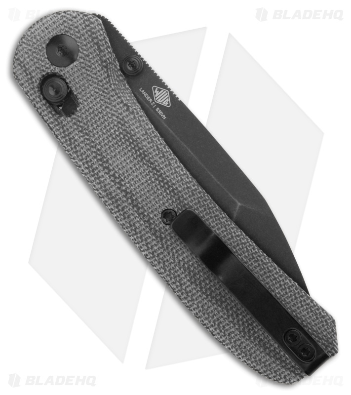 KNAFS Lander 2 Tanto Clutch Lock Knife Black Micarta (3.25" Black SW)