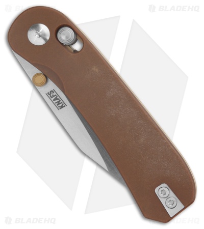 KNAFS Lander 3 Clutch Lock Clip Point Knife Brown Paper Micarta (2.75" Satin)
