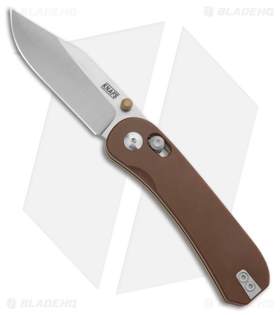 KNAFS Lander 3 Clutch Lock Clip Point Knife Brown Paper Micarta (2.75" Satin)