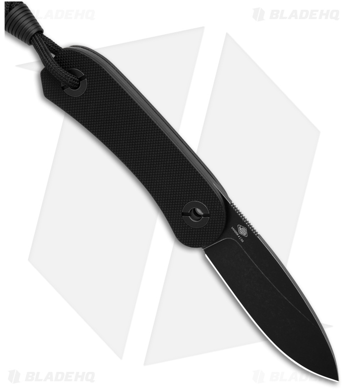 KNAFS Lander 4 Fixed Blade Knife Black G-10 (2.6" Black SW D2)
