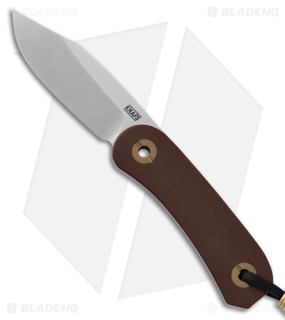 Knafs Lander 4 Clip Point Fixed Blade Knife Brown Paper Micarta (2.6" Satin)