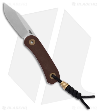 Knafs Lander 4 Clip Point Fixed Blade Knife Brown Paper Micarta (2.6" Satin)