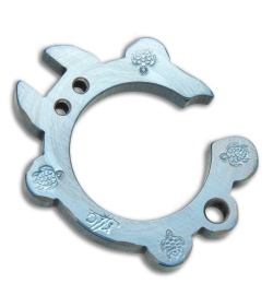 KnifeGuys Tipsy Turtle Titanium Keychain Bottle Opener - Whirlwind Blue Anodized