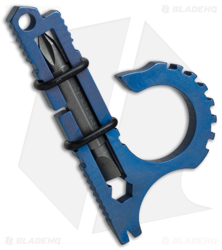Koch Tools Duo Deuce Keychain Pocket Tool - Blue Anodized Titanium