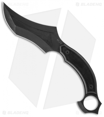 Krudo Knives Mini HAIKU Fixed Blade Knife (4.5" Plain Black)