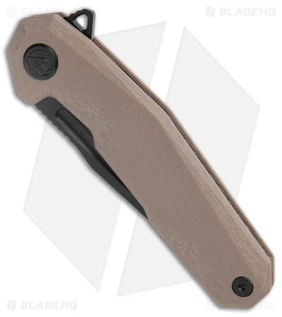 Kubey Carve Nest Liner Lock Knife Tan G-10 (3.5" Black)