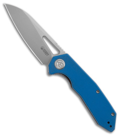 Kubey Vagrant Liner Lock Knife Blue G-10 (3" Stonewash)