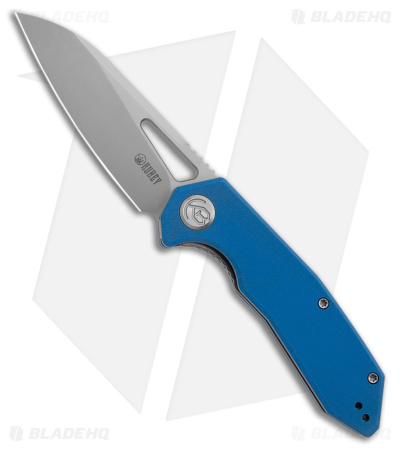 Kubey Vagrant Liner Lock Knife Blue G-10 (3" Stonewash)