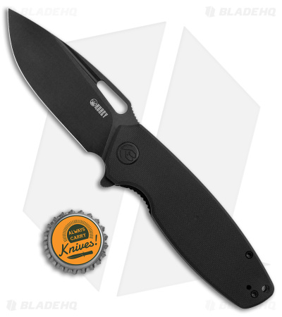 Kubey Tityus Liner Lock Flipper Pocket Knife Black G-10 (3.4" Black) KU322C