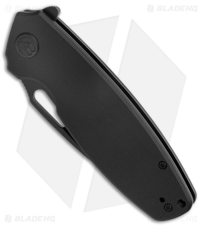 Kubey Tityus Liner Lock Flipper Pocket Knife Black G-10 (3.4" Black) KU322C