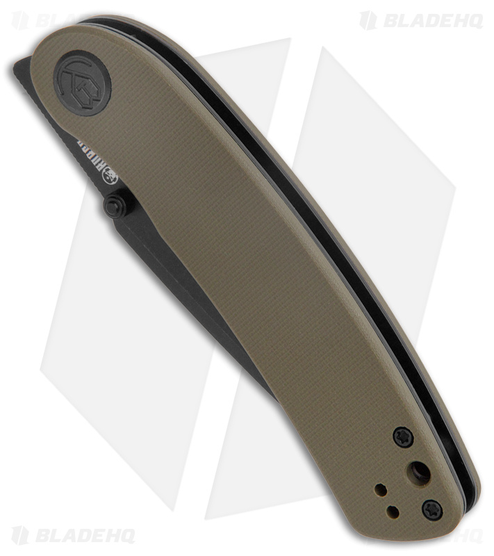Kubey Momentum Sherif Manganas Linerlock Knife Green G-10 (3.4" Black D2 )344B