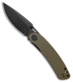 Kubey Momentum Sherif Manganas Linerlock Knife Green G-10 (3.4" Black D2 )344B