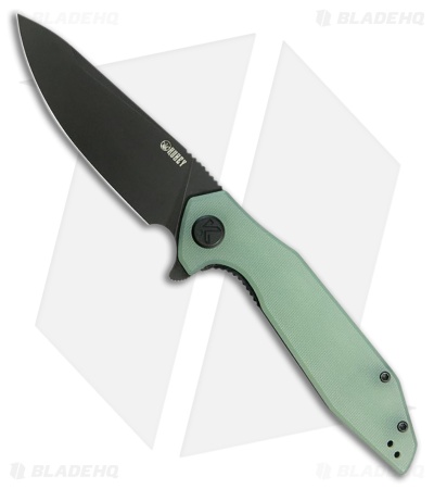 Kubey Nova Liner Lock Knife Jade G-10 (3.75" Black SW 14C28N)