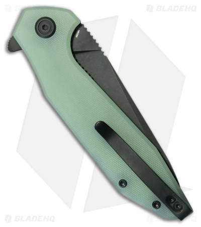 Kubey Nova Liner Lock Knife Jade G-10 (3.75" Black SW 14C28N)