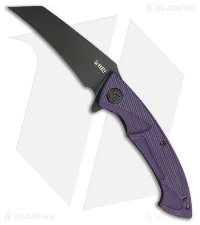 Kubey Anteater Liner Lock Knife Purple G-10 (3.4" Black SW 14C28N)