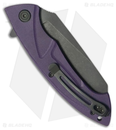 Kubey Anteater Liner Lock Knife Purple G-10 (3.4" Black SW 14C28N)