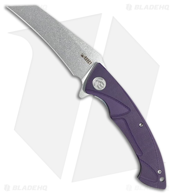 Kubey Anteater Liner Lock Knife Purple G-10 (3.4" Stonewash 14C28N)