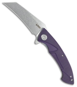 Kubey Anteater Liner Lock Knife Purple G-10 (3.4" Stonewash 14C28N)