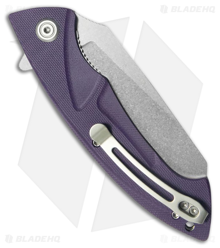 Kubey Anteater Liner Lock Knife Purple G-10 (3.4" Stonewash 14C28N)