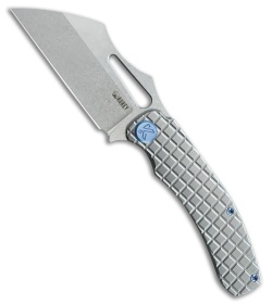 Kubey Sylow Frame Lock Knife Frag Pattern Titanium (3.5" Stonewash)