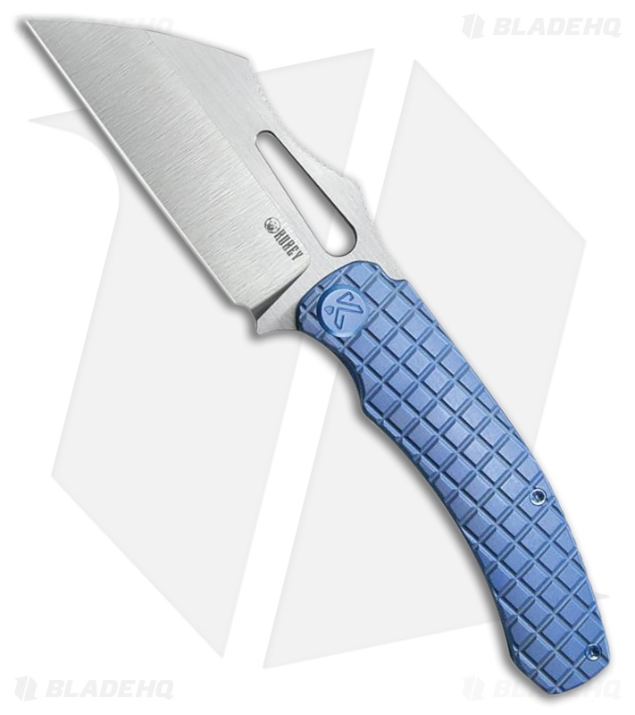 Kubey Knives Sylow Frame Lock Knife Blue Titanium (3.5" Satin)