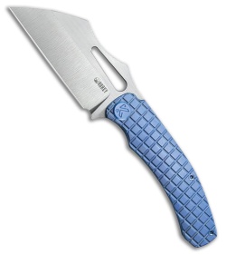 Kubey Knives Sylow Frame Lock Knife Blue Titanium (3.5" Satin)