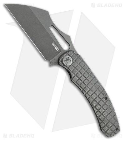Kubey Knives Sylow Frame Lock Knife Dark Stonewash Ti (3.5" Dark Stonewash)