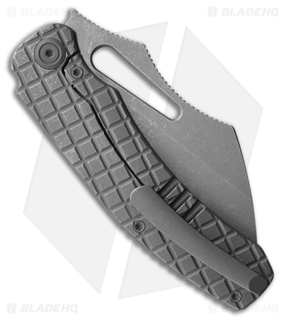 Kubey Knives Sylow Frame Lock Knife Dark Stonewash Ti (3.5" Dark Stonewash)