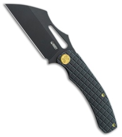 Kubey Knives Sylow Frame Lock Knife Black Stonewash Titanium (3.5" Black SW)